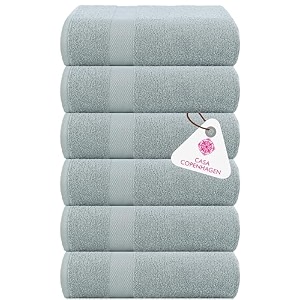 casa copenhagen - egyptian cotton feather lite 6 pcs face towel 30 x 30cm colour  grey violet