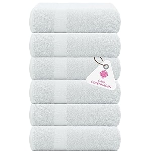 casa copenhagen - egyptian cotton feather lite 6 pcs face towel 30 x 30cm colour  white