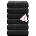 Casa Copenhagen - Egyptian Cotton Feather lite 6 Pcs Face Towel (30 X 30cm) Colour : Black