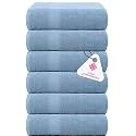 Casa Copenhagen - Egyptian Cotton Feather lite 6 Pcs Face Towel (30 X 30cm) Colour : Dusty Blue