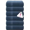 Casa Copenhagen - Egyptian Cotton Feather lite 6 Pcs Face Towel (30 X 30cm) Colour : Navy