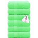 Casa Copenhagen - Egyptian Cotton Feather lite 6 Pcs Face Towel (30 X 30cm) Colour : Lime Green