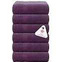 Casa Copenhagen - Egyptian Cotton Feather lite 6 Pcs Face Towel (30 X 30cm) Colour : Dark Purple