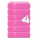 Casa Copenhagen - Egyptian Cotton Feather lite 6 Pcs Face Towel (30 X 30cm) Colour : Pink