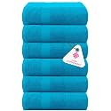 Casa Copenhagen - Egyptian Cotton Feather lite 6 Pcs Face Towel (30 X 30cm) Colour : Teal Blue
