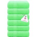 Casa Copenhagen - Egyptian Cotton Feather lite 6 Pcs Face Towel (30 X 30cm) Colour : Lime Green