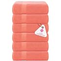 Casa Copenhagen - Egyptian Cotton Feather lite 6 Pcs Face Towel (30 X 30cm) Colour : Malibu Peach