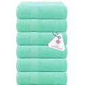 Casa Copenhagen - Egyptian Cotton Feather lite 6 Pcs Face Towel (30 X 30cm) Colour : Aqua Blue