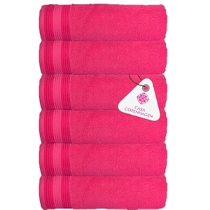 casa copenhagen - egyptian cotton pleates 6 pcs face towel 30 x 30 cm colour  honey suckle