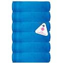 Casa Copenhagen - Egyptian Cotton Pleates 6 Pcs Face Towel (30 X 30 cm) Colour : Hawain Ocean