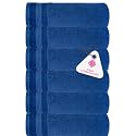 Casa Copenhagen - Egyptian Cotton Pleates 6 Pcs Face Towel (30 X 30 cm) Colour : Midnight Blue
