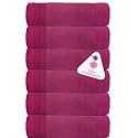 Casa Copenhagen - Egyptian Cotton Pleates 6 Pcs Face Towel (30 X 30 cm) Colour : Windsor Wine
