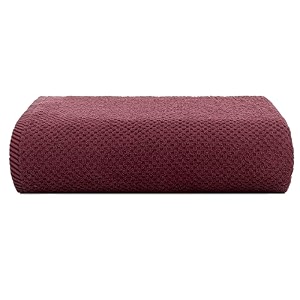 casa copenhagen - egyptian cotton popcorn 1 pcs large bath towel 75 x 150cm colour  burgundy