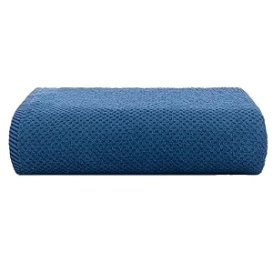 casa copenhagen - egyptian cotton popcorn 1 pcs large bath towel 75 x 150cm colour  navy