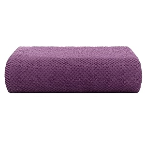 casa copenhagen - egyptian cotton popcorn 1 pcs large bath towel 75 x 150cm colour  dark purple