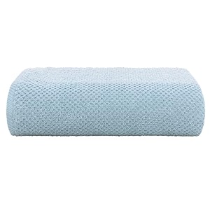 casa copenhagen - egyptian cotton popcorn 1 pcs large bath towel 75 x 150cm colour  dusty blue