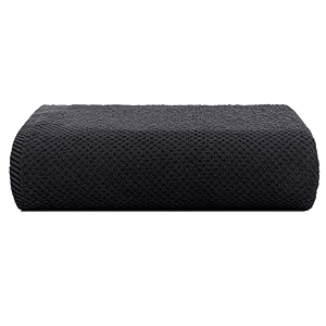 casa copenhagen - egyptian cotton popcorn 1 pcs large bath towel 75 x 150cm colour  black