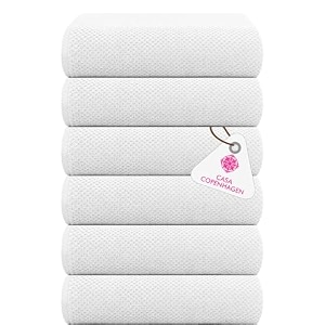 casa copenhagen - egyptian cotton popcorn6 pcs face towel 30 x 30 cm colour  white