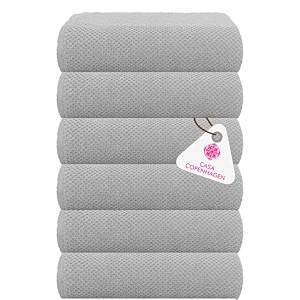 casa copenhagen - egyptian cotton popcorn6 pcs face towel 30 x 30 cm colour  grey violet