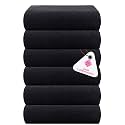Casa Copenhagen - Egyptian Cotton Popcorn6 Pcs Face Towel (30 X 30 cm) Colour : Black