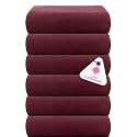 Casa Copenhagen - Egyptian Cotton Popcorn6 Pcs Face Towel (30 X 30 cm) Colour : Burgundy