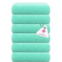 Casa Copenhagen - Egyptian Cotton Popcorn6 Pcs Face Towel (30 X 30 cm) Colour : Aque Blue