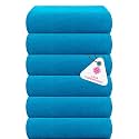 Casa Copenhagen - Egyptian Cotton Popcorn6 Pcs Face Towel (30 X 30 cm) Colour : Teal Blue