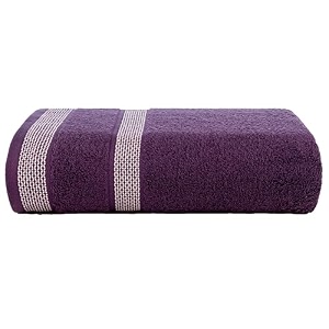casa copenhagen - egyptian cotton solitiare 1 pcs large bath towel 75 x 150cm colour  dark purple