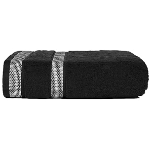 casa copenhagen - egyptian cotton solitiare 1 pcs large bath towel 75 x 150cm colour  black