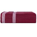 Casa Copenhagen - Egyptian Cotton Solitiare 1 Pcs Large Bath Towel (75 X 150cm) Colour : Burgundy