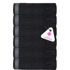 casa copenhagen - egyptian cotton solitiare 6 pcs face towel 30 x 30 cm colour  pine grey