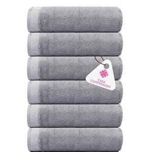 casa copenhagen - egyptian cotton solitiare 6 pcs face towel 30 x 30 cm colour  grey violet