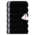 Casa Copenhagen - Egyptian Cotton Solitiare 6 Pcs Face Towel (30 X 30 cm) Colour : Black