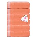 Casa Copenhagen - Egyptian Cotton Solitiare 6 Pcs Face Towel (30 X 30 cm) Colour : Malibu Peach
