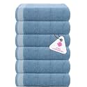 Casa Copenhagen - Egyptian Cotton Solitiare 6 Pcs Face Towel (30 X 30 cm) Colour : Dusty Blue