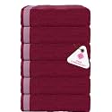 Casa Copenhagen - Egyptian Cotton Solitiare 6 Pcs Face Towel (30 X 30 cm) Colour : Burgundy