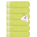 Casa Copenhagen - Egyptian Cotton Solitiare 6 Pcs Face Towel (30 X 30 cm) Colour : Lime Green