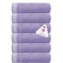 Casa Copenhagen - Egyptian Cotton Solitiare 6 Pcs Face Towel (30 X 30 cm) Colour : Purple Rose