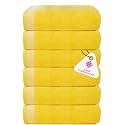 Casa Copenhagen - Egyptian Cotton Solitiare 6 Pcs Face Towel (30 X 30 cm) Colour : Butter Yellow