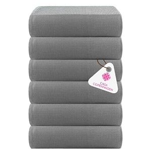 casa copenhagen - egyptian cotton waffle 6 pcs face towel 30 x 30 cm colour  grey violet