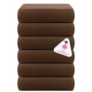casa copenhagen - egyptian cotton waffle 6 pcs face towel 30 x 30 cm colour  brown