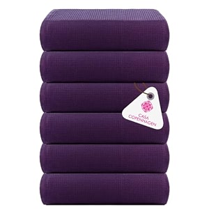 casa copenhagen - egyptian cotton waffle 6 pcs face towel 40 x 40 cm colour  dark purple