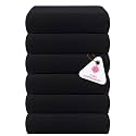 Casa Copenhagen - Egyptian Cotton Waffle 6 Pcs Face Towel (40 X 40 cm) Colour : Black