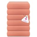 Casa Copenhagen - Egyptian Cotton Waffle 6 Pcs Face Towel (40 X 40 cm) Colour : Malibu Peach