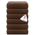 Casa Copenhagen - Egyptian Premium Cotton Waffle 6 Pcs Face Towel (30 X 30 cm) Colour : Brown