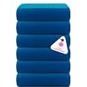 Casa Copenhagen - Egyptian Cotton Waffle 6 Pcs Face Towel (40 X 40 cm) Colour : Electric Blue