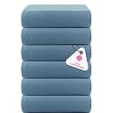 Casa Copenhagen - Egyptian Cotton Waffle 6 Pcs Face Towel (40 X 40 cm) Colour : Dusty Blue