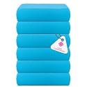Casa Copenhagen - Egyptian Cotton Waffle 6 Pcs Face Towel (30 X 30 cm) Colour : Teal Blue