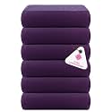 Casa Copenhagen - Egyptian Cotton Waffle 6 Pcs Face Towel (40 X 40 cm) Colour : Dark Purple