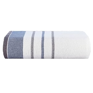 casa copenhagen - egyptian cotton white bay 1 pcs large bath towel 75 x 150cm colour  bluedark grey